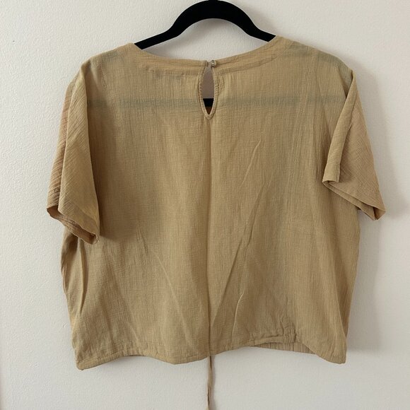 Madewell Tie-Front Linen Blouse – Two Front Pockets – Size M - Picture 2 of 5